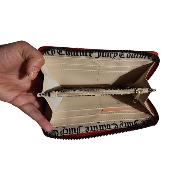 NWT Juicy Couture Red Zip Long Wallet Clutch - Picture 3 of 3